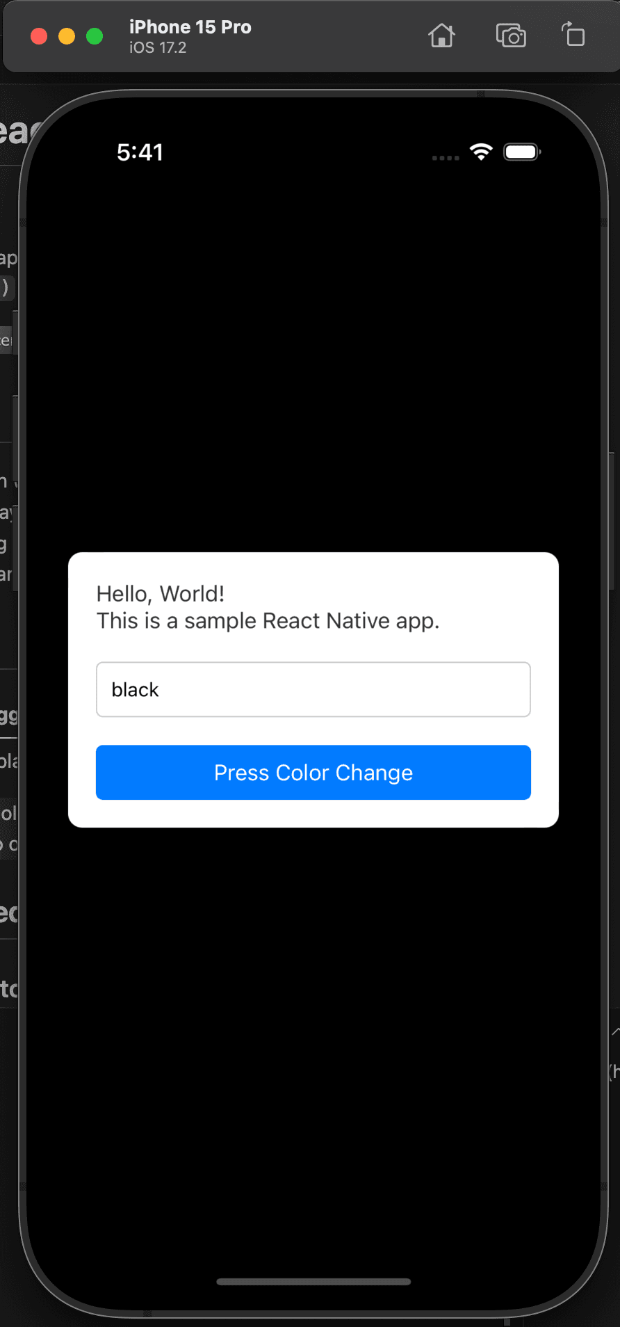 ReactNative Hello World image 1